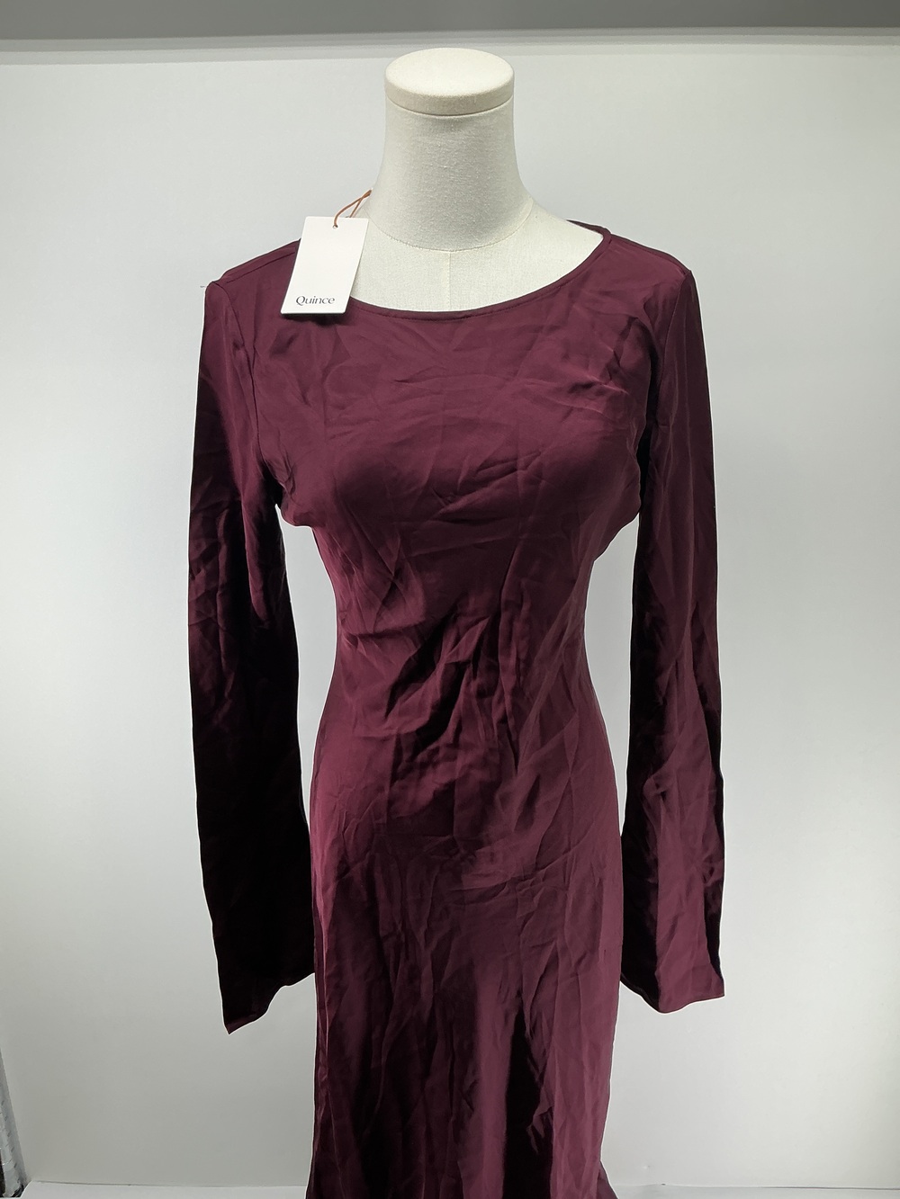 Washable Stretch Silk Long Sleeve Maxi Dress